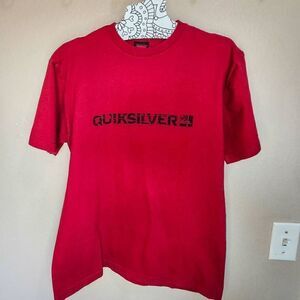 Quicksilver Logo Red Cotton T-shirt Adult Size M